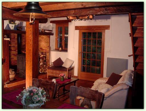 chalet en hautes pyrenees - salon et cheminee